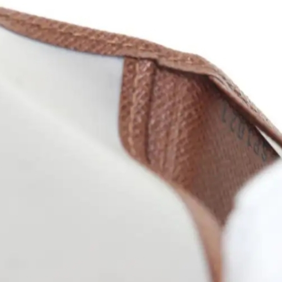 Louis Vuitton (Authentic) Brown Leather Card Holder ID Wallet Case - Picture 3 of 9